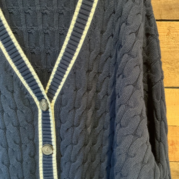 Old Navy 3X Cardigan Chunky Cable Knit Button Front Classic Old Money Preppy - Picture 2 of 8